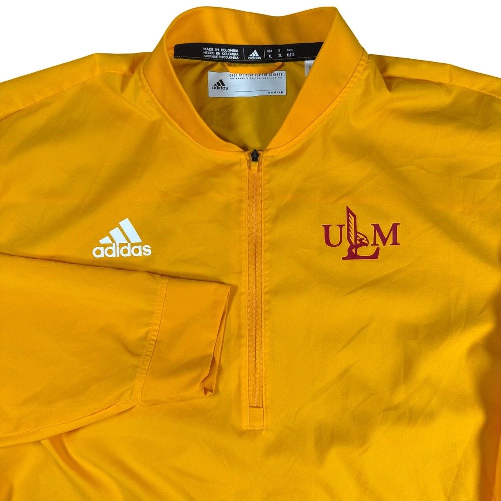 Adidas ULM Warhawks Quarter Zip Pullover Mens XL Gold Aeroready Jacket NCAA